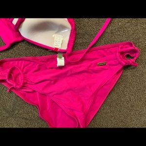 Lascana bikini top and bottom set 34 C bottom size 10 not worn hot pink